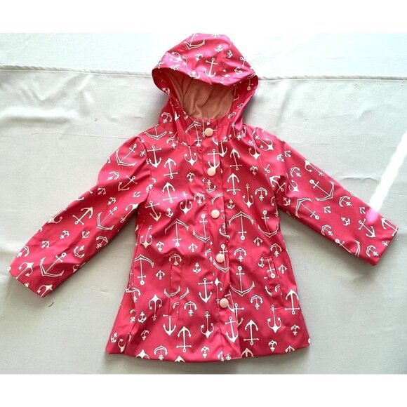 NWOT Pink Taffy Anchor Hooded Raincoat with Fleece Lining 3T - Picture 5 of 12